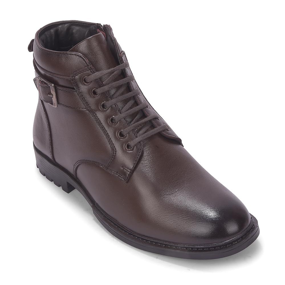 liberty Healers HML-82E Boots for Men - Brown Lace-Up Casual Ankle Boots | Cushioned Leather Insole, Lightweight Synthetic Footwear for Everyday, Weekend, College, Travel & Casual Wear-picture-36