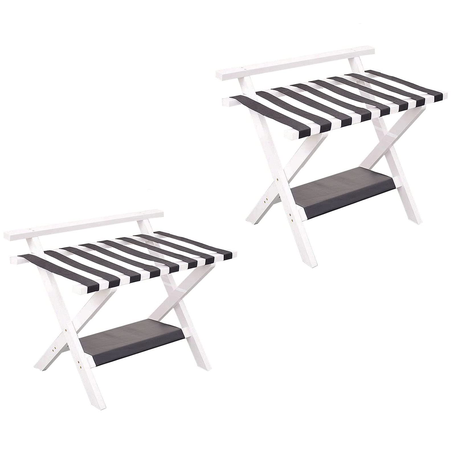 Genérico Portaequipajes de 2 Capas - Portamaletas para habitación de Invitados, Juego de 2, Soporte Plegable para Equipaje de Hotel, Soporte para Equipaje de Suelo para habitación de invita
