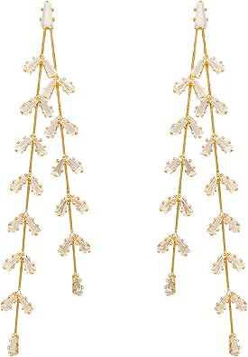 Crystal Wedding Earrings for Bridal Bridesmaid,Bride Drop Earrings Gold Chandelier Dangle Earrings for Women,Cubic Zirconia Rhinestone Dangling Earrings Prom Party Jewelry Gifts