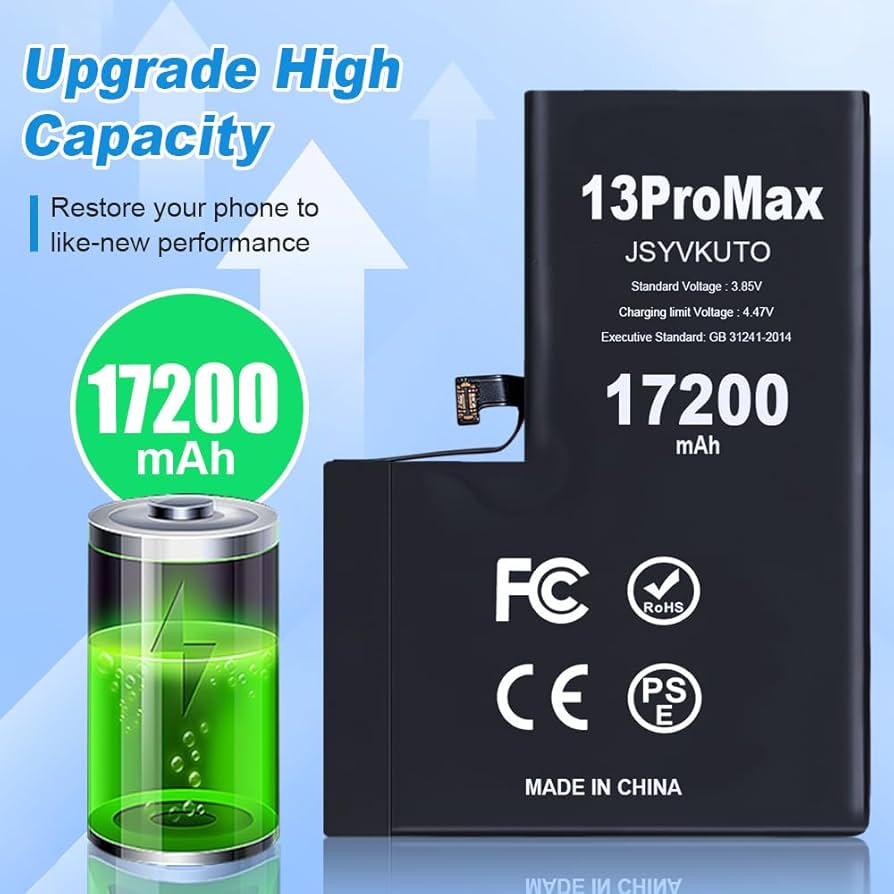 Amazon.com: JSYVKUTO 17200mAh Battery for iPhone 13 Pro Max, New 0