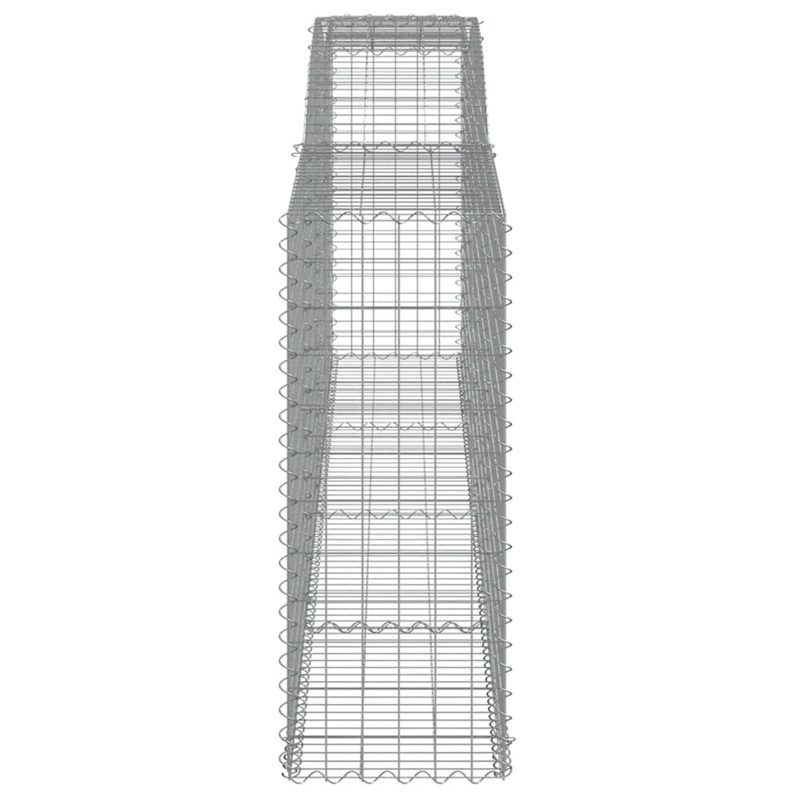 Gecheer Gabione mit Hochbogen 400x50x120/140 cm Verzinktes Eisen, Steingabionen Steinkorb Gabionen Wand Gabionenkörbe für Zaun Hangbefestigung Vorgarten153536