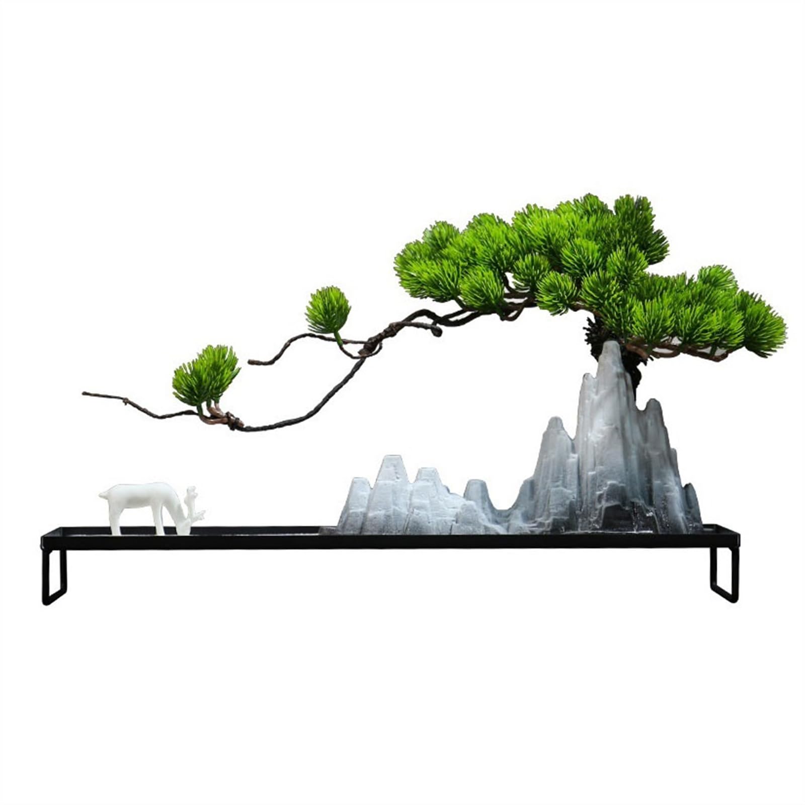 WOTZOV Realistic Artificial Trees, Landscape Zen Landscaping Living Room Entryway Cabinet Artificial Bonsai Office Creative Home Coffee Table Decoration Simulation Tree,Bonsai D