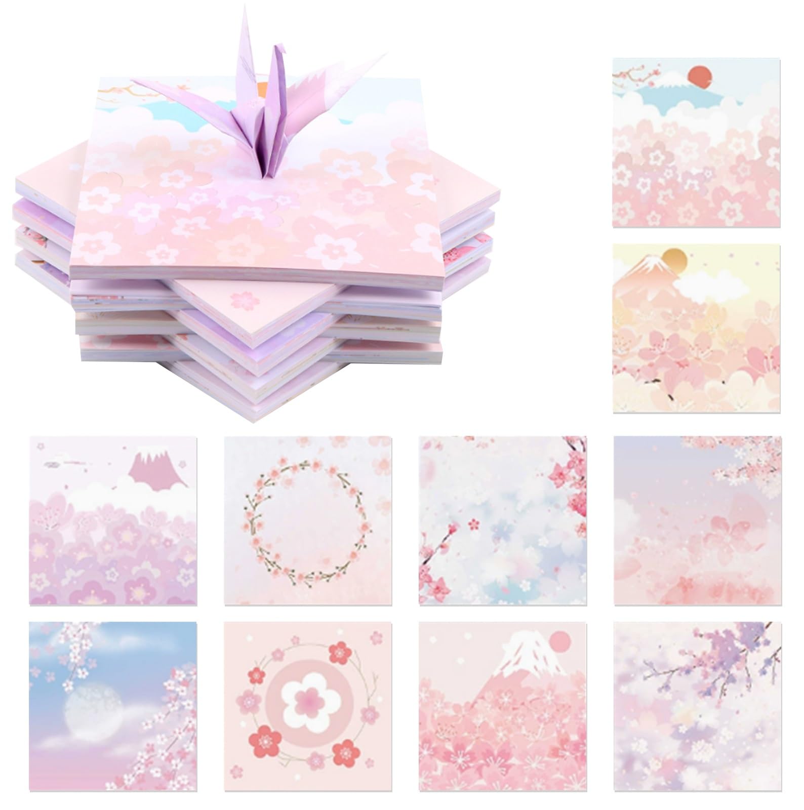 Cherry Blossom Washi Origami Paper Set, 240 Sheets