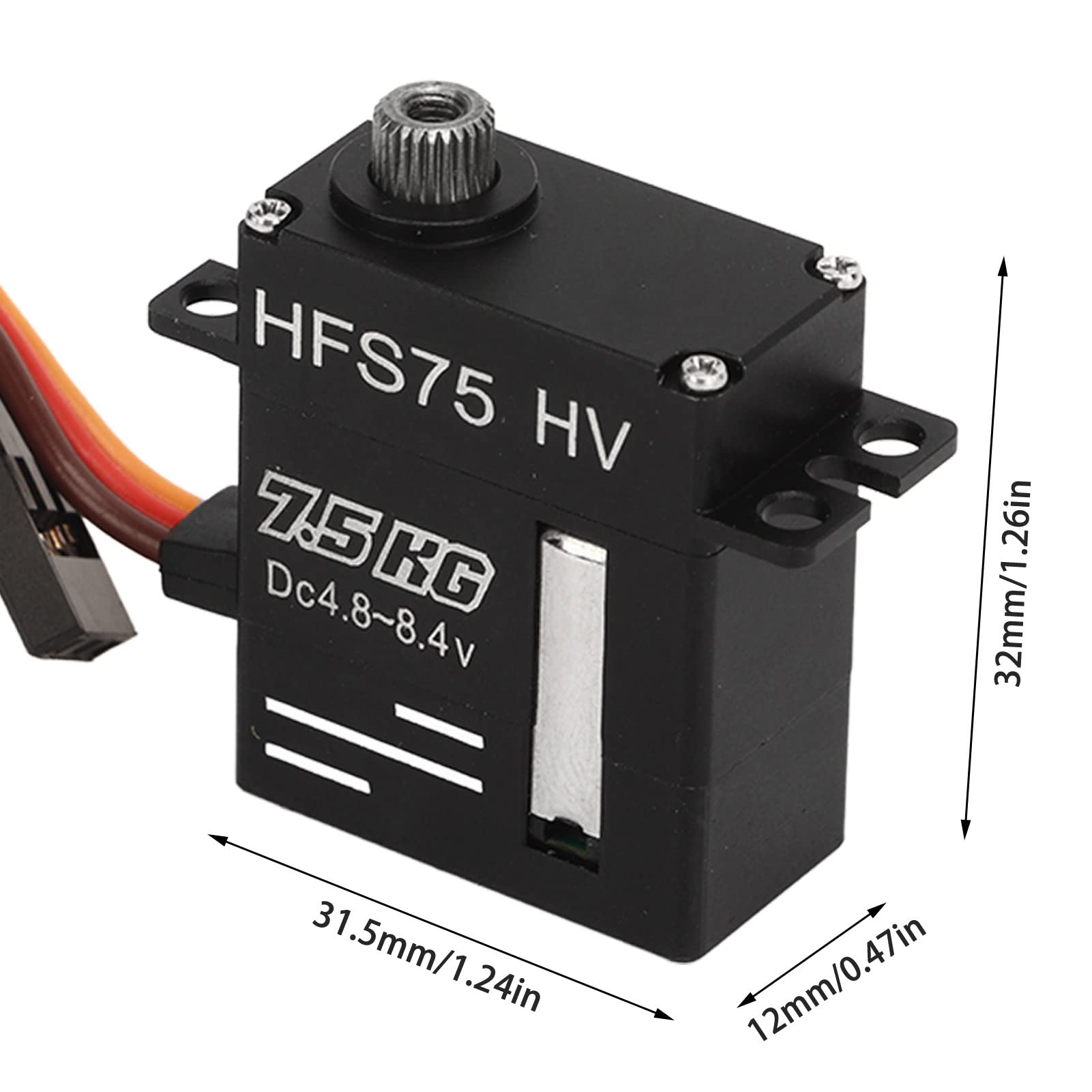 Alomejor 7.5KG High Torque Servo, Full Metal Gear Steering Servo for Traxxas TRX4M 1/18, DC 4.8?8.4V