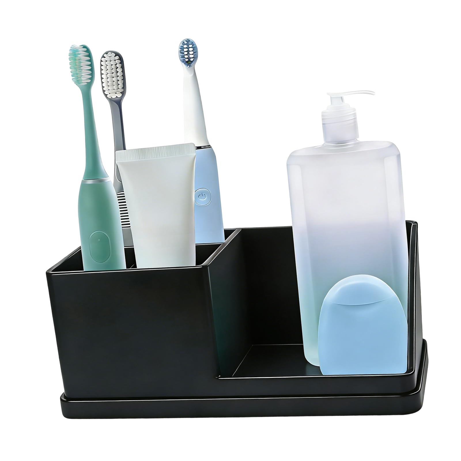 Xinsheinelry Countertop Toothbrush Silicone, Drain Hole Design for Hygiene and Storage Detachable Drain Tray