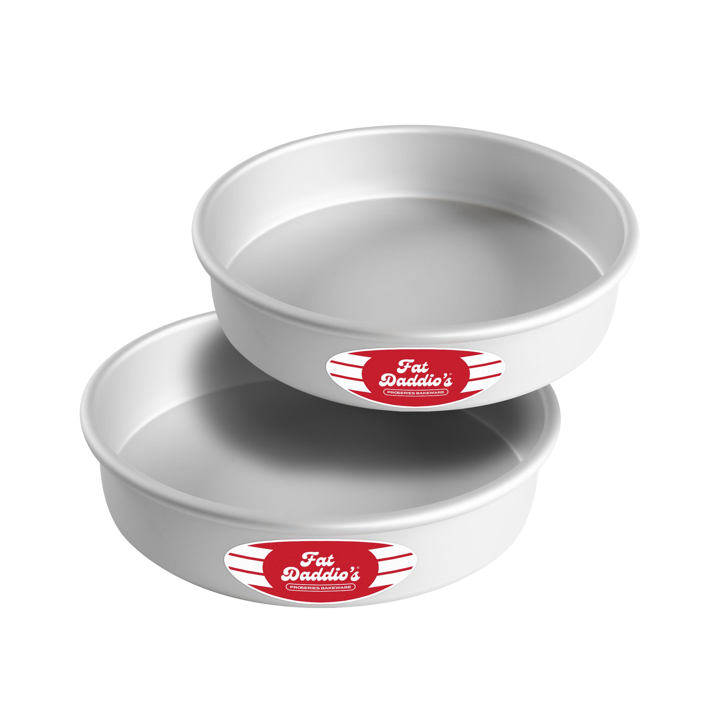 Fat Daddio's Anodized Aluminum Round Cake Pans, 2 Piece Set, 9 x 2 Inch