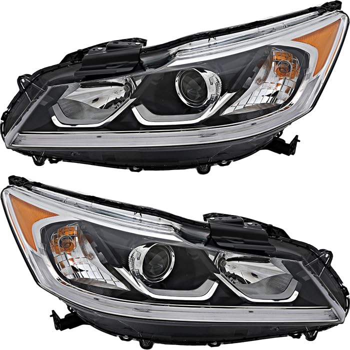For Honda Accord Sedan EX/EX-L/Sport Headlights Lamps Set 2016 2017 Halogen Driver and Passenger Side