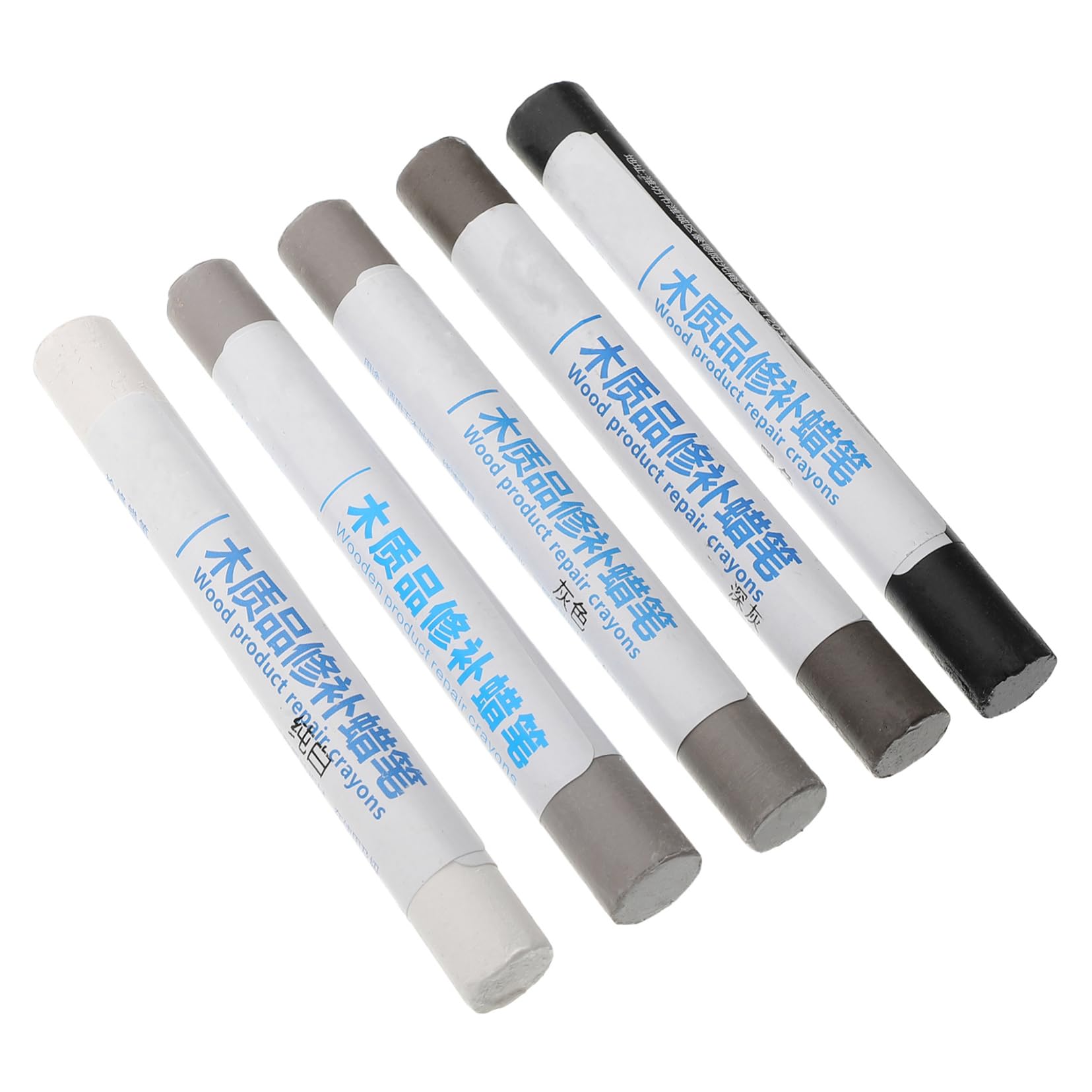 KOMBIUDA 5pcs Wood Furniture Repair Wax Crayon Kit Essential Touch Up for Scratches Holes Cracks Floors Tables Cabinets Pure