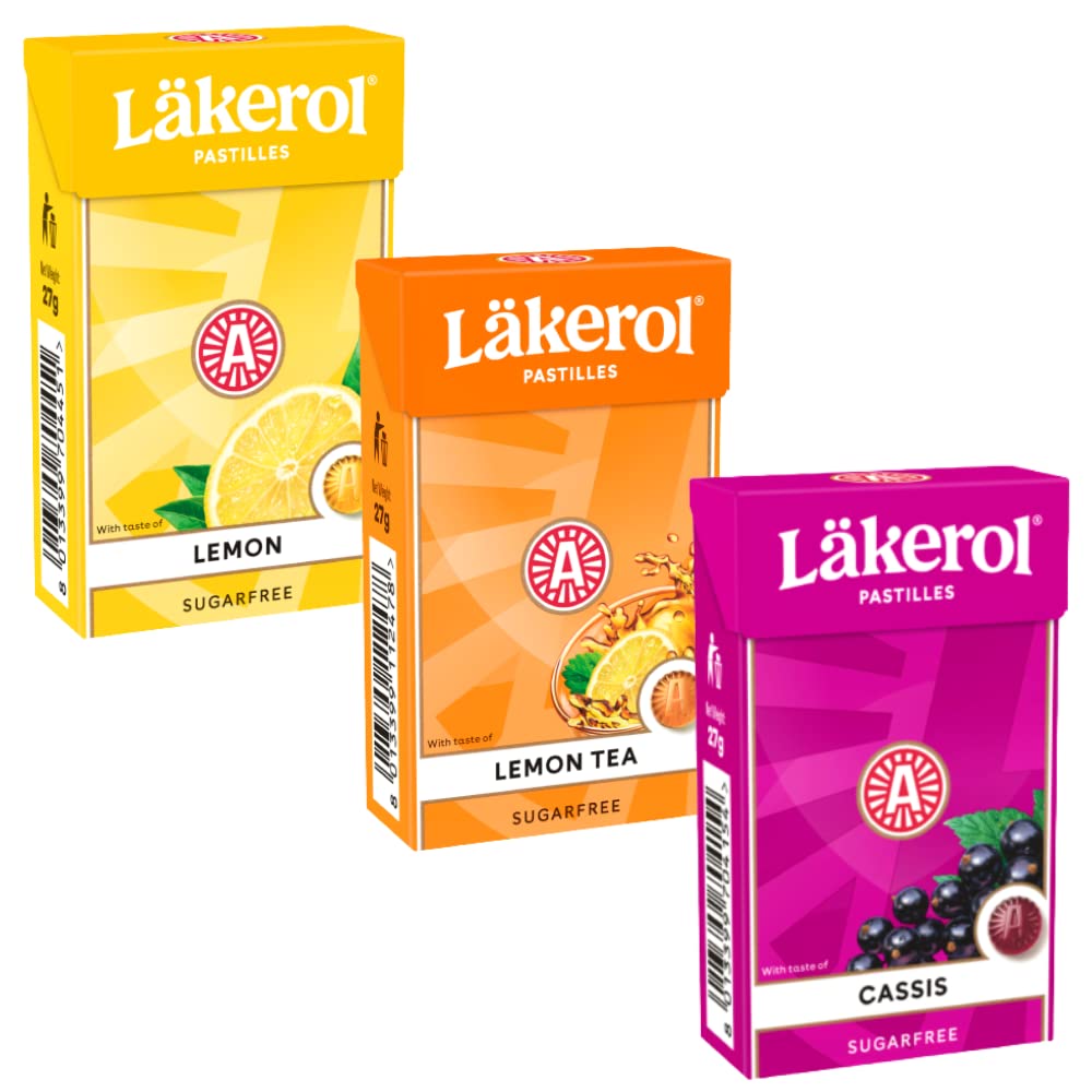 sugar free mint gummy pastilles|Oral throat soothing mouth freshener| Swedish fruity soft lozenges | No artificial flavour & colour|100% Veg| (Lemon, LemonTea, Cassis)- 27 * 3