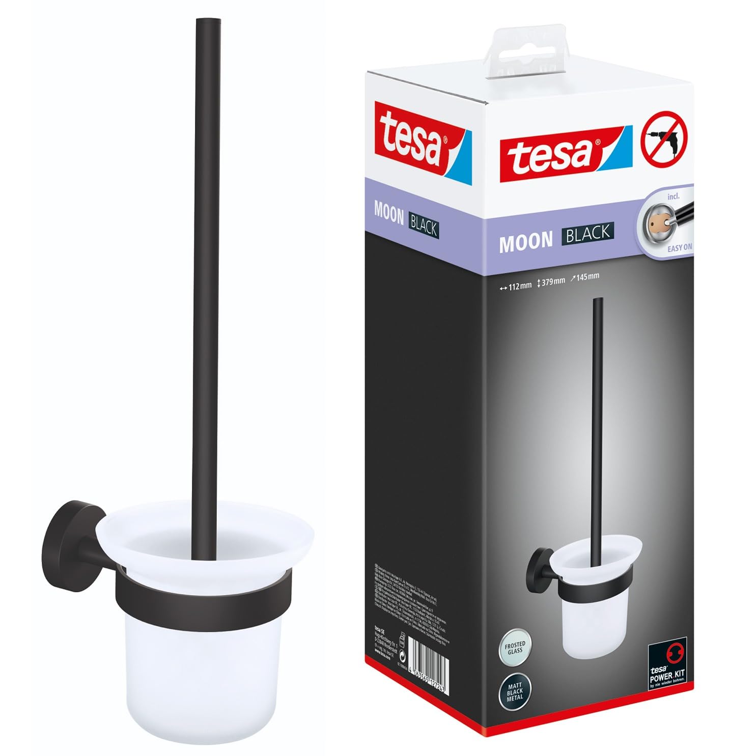 tesa 40561-00000-00 MOON toilet brush holder Adhesive metal elegan...