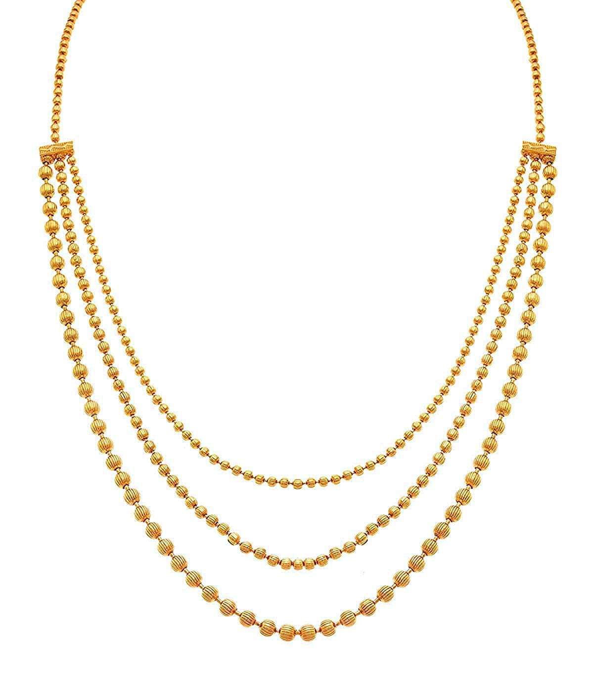 JFLJewellery for Less Gold Plated Necklace & Earrings Set for Women, 20 to 22 inches, Copper Alloy