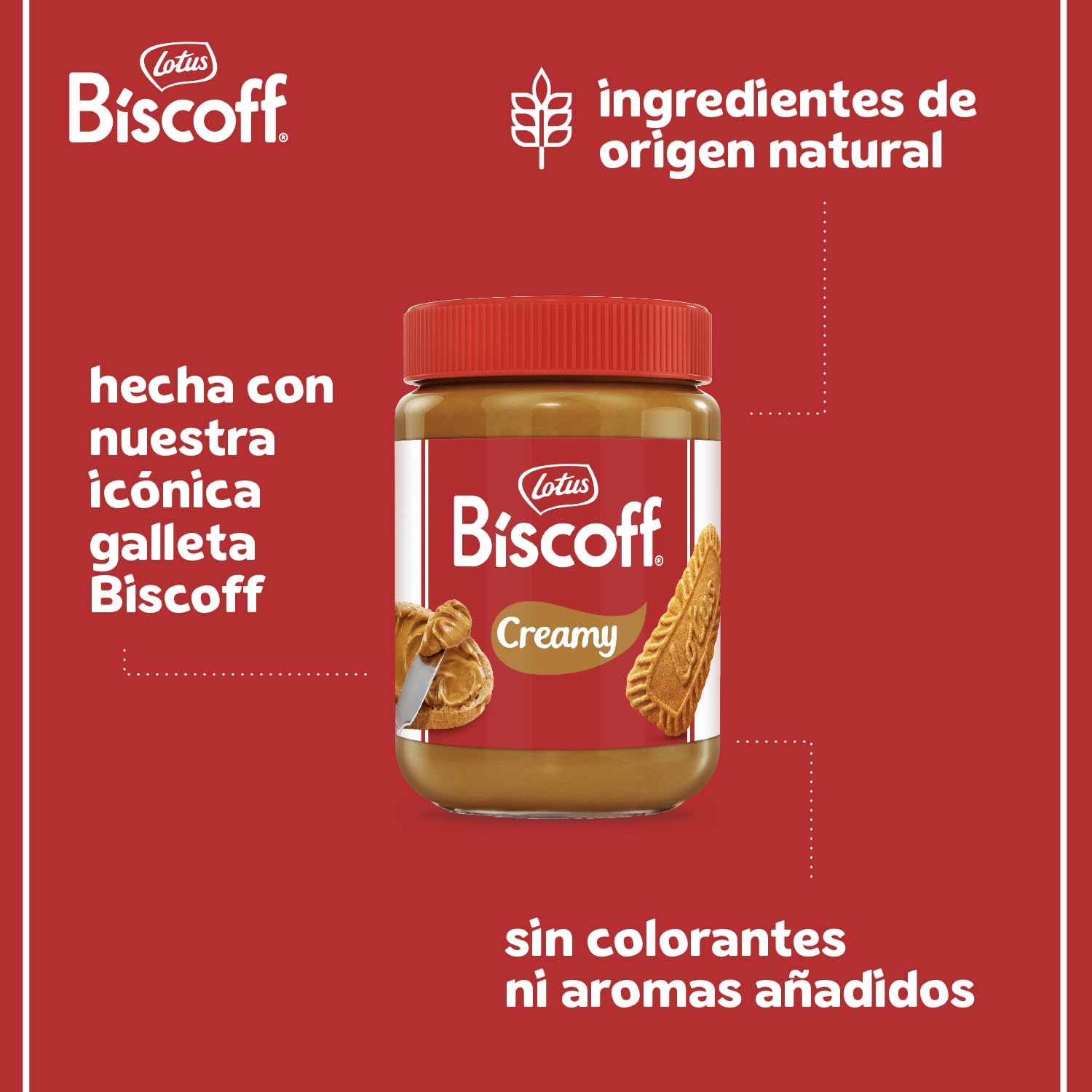 Lotus Biscoff | Crema para Untar | Original | Sabor Original Caramelizado | Vegano | Sin Aromas ni Colorantes Artificiales | Tarro PET | 400g