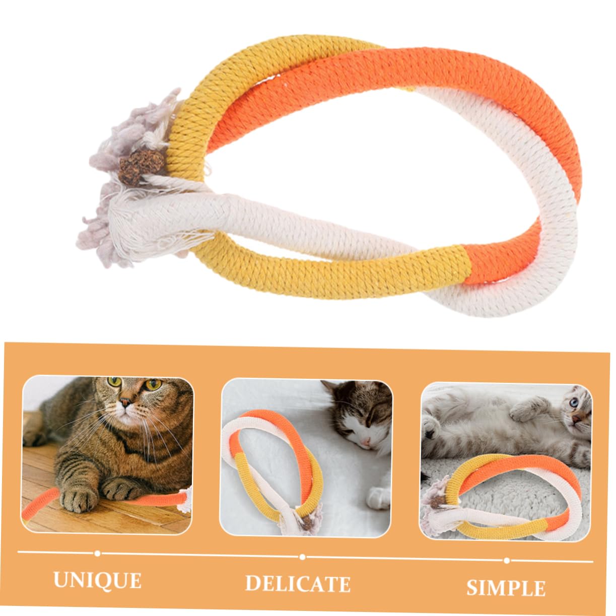 VANZACK 12pièces Jouets à Mâcher Corde pour Chats Jouets Interactifs pour Et Divertir Les Chats Intérieur