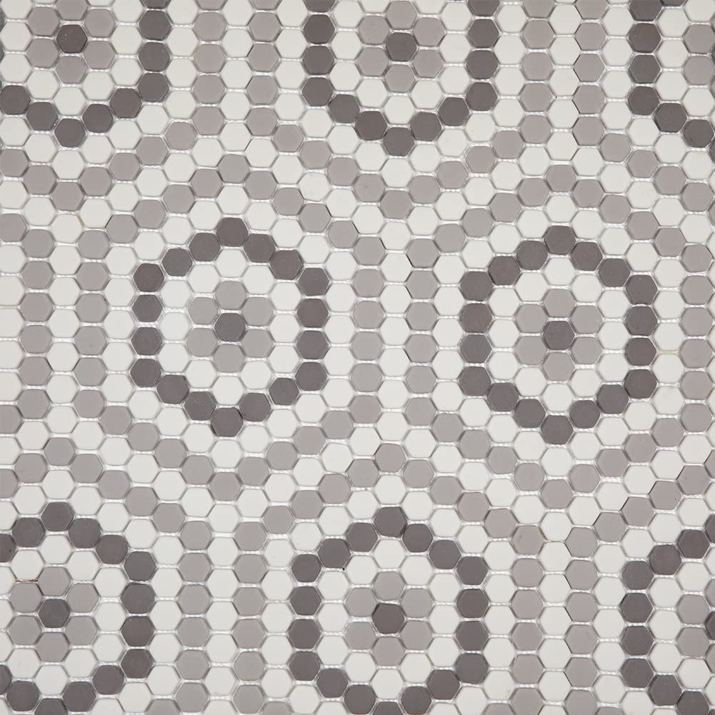 Soulscrafts Recycled Glass Mosaic Tile 1 Inch Hexagon for Kitchen