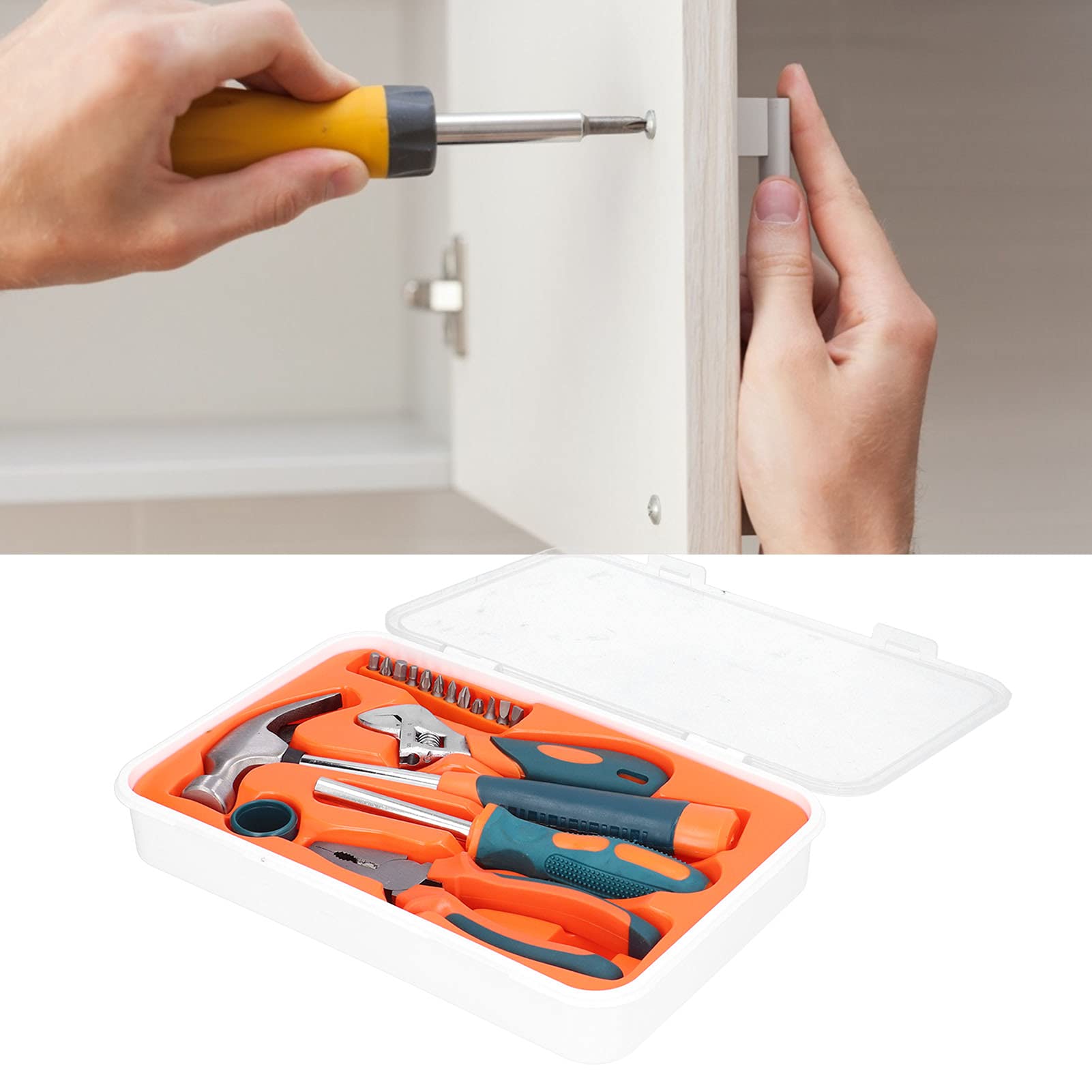 Set di Utensili Manuali 17 Pezzi, Set di Utensili per la Casa, Collezione Generale di Utensili per la Casa, Comprese Pinze a Martello, Cacciavite per Progetti Domestici Set