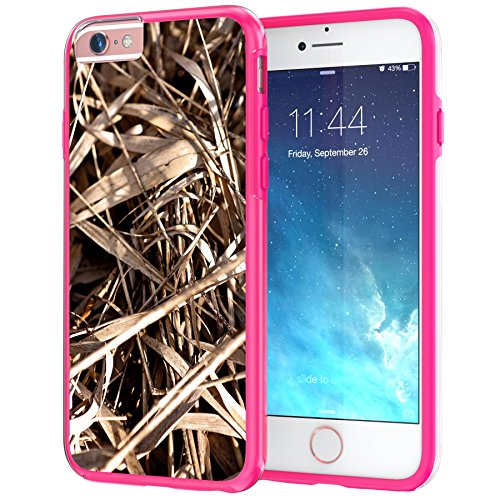True Color Case Compatible iPhone 6s Plus Case Real HD Camo Tree Grass Straw Hunter Slim Hybrid Hard Back +Soft TPU Bumper Protective Durable [True Protect Series] - Pink