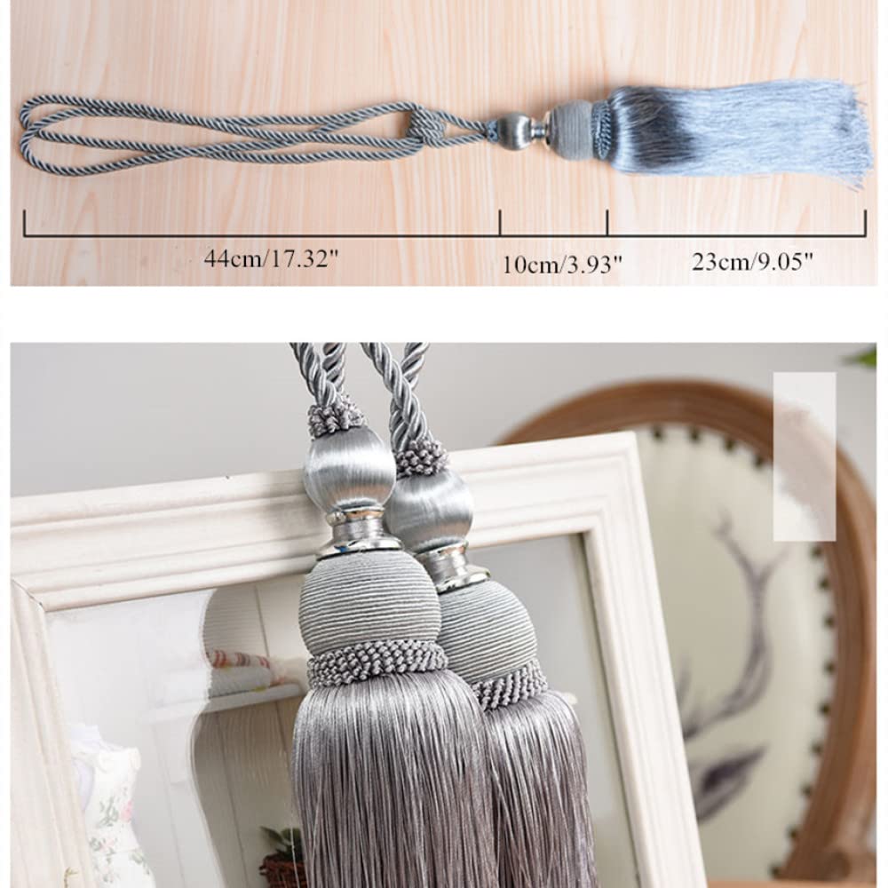 Youther 2 Pcs/Paire Rideau Gland Brosse Frange Embrasses Suspendus Ceinture Boule Cordes Crochet Cintre Rideau Accessoires Attache Arrière Sangle Boucle, Orange