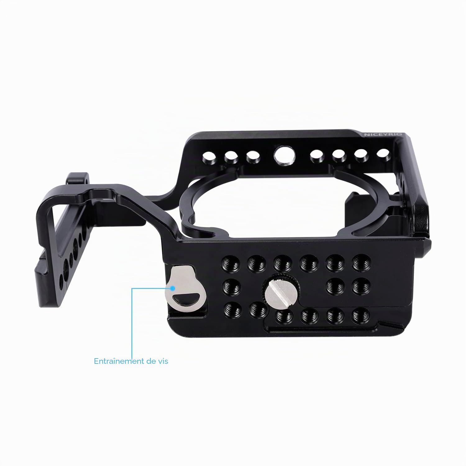 NICEYRIG Cage pour Appareil Photo Sony Alpha A6700 sans Miroir, avec Trou QD, Rails OTAN et Supports de Griffe - 567