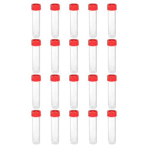 Miniatura 7 de PATIKIL Tubos de ensayo de plástico de 0.3 fl oz, paquete de 20 tubos de ensayo congelados, tapón de tornillo de almacenamiento para laboratorio de