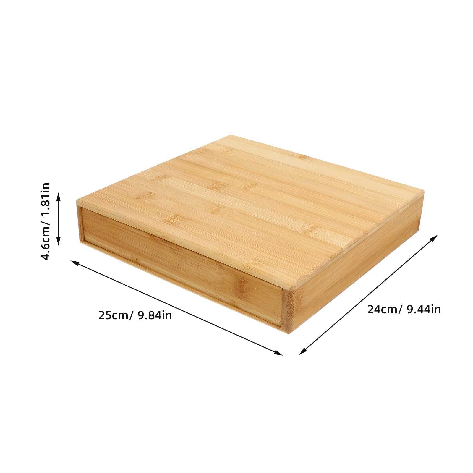 Didiseaon Boîte à Thé en Bois Khaki pour Gâteau de Thé Tiroir Rangement Pratique et Fabrication Soignée Coffret Présent Rétro