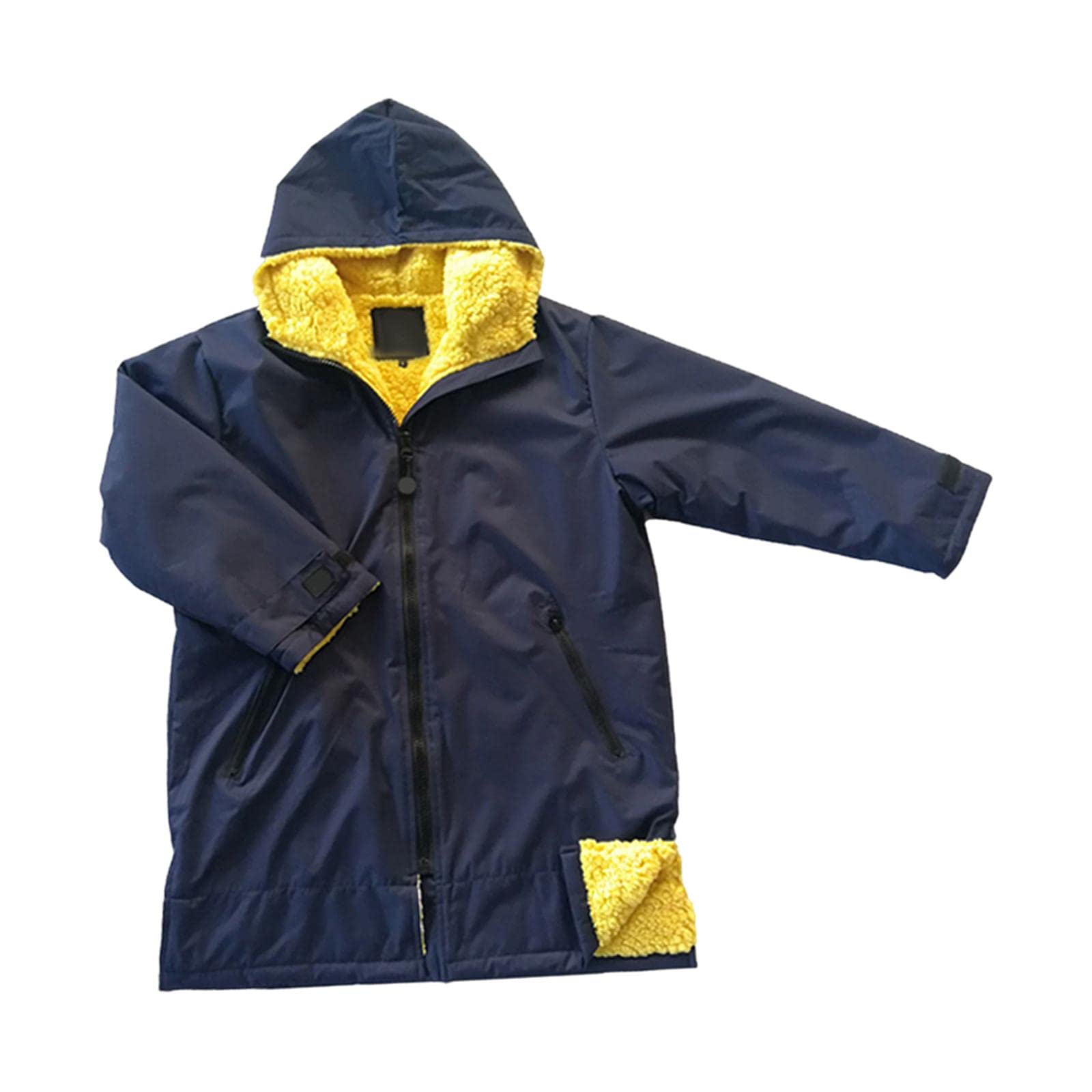 Oshhni Kinder Wickeljacke Poncho Mantel Schnelltrocknender Anzug Windjacke Regenmantel Wasserdichter Umhang Surf Schwimm Parka Zum Surfen Jungen Mädch, Tiefblaues Gelb