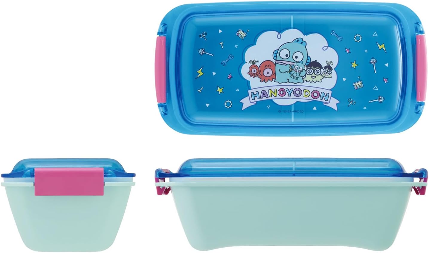 Skater Sanrio Hangyodon PTLB6B-A Biomass Easy to Clean Lunch Box, 1 Tier, 18.0 fl oz (530 ml), Fluffy Serving Container, Dome-Shaped Lid, Dishwasher Safe, Microwave Safe, Made in Japan