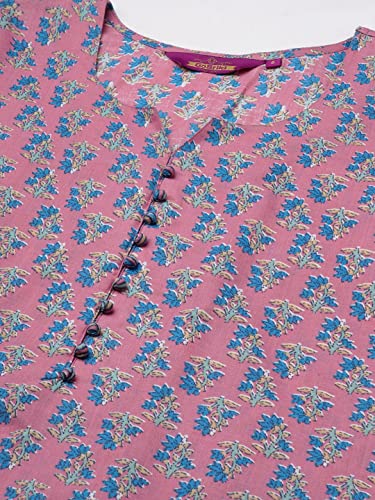 Image of GoSriKi Women's Cotton Blend Printed Straight Kurta With Pant