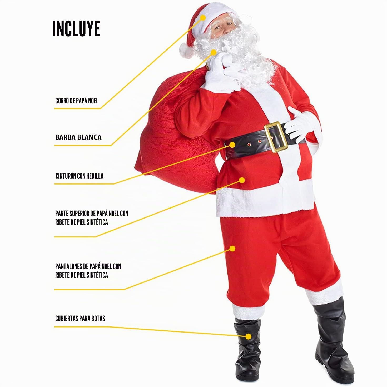 Morph Disfraz Papa Noel Adulto, Traje Papá Noel, Traje Papa Noel, Disfraz Papa Noel Hombre, Papa Noel Disfraz Hombre, Disfraz Navidad Adulto