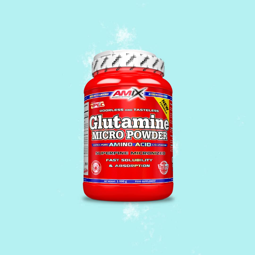 AMIX - Glutamina Polvo - Glutamine - 1 Kg - Contribuye al Desarrollo Muscular - L-Glutamina como Ingrediente Principal - Aporta Aminoácidos Esenciales - Ideal para deportistas