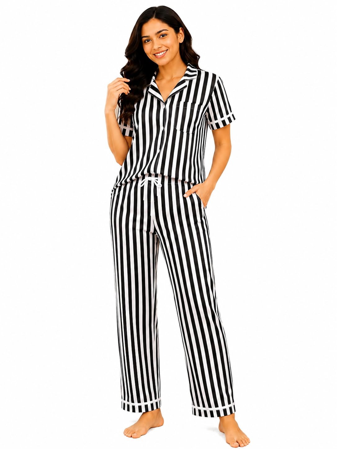 Velmora-Tranding Striped Print Night Suit Set for Women-picture-47