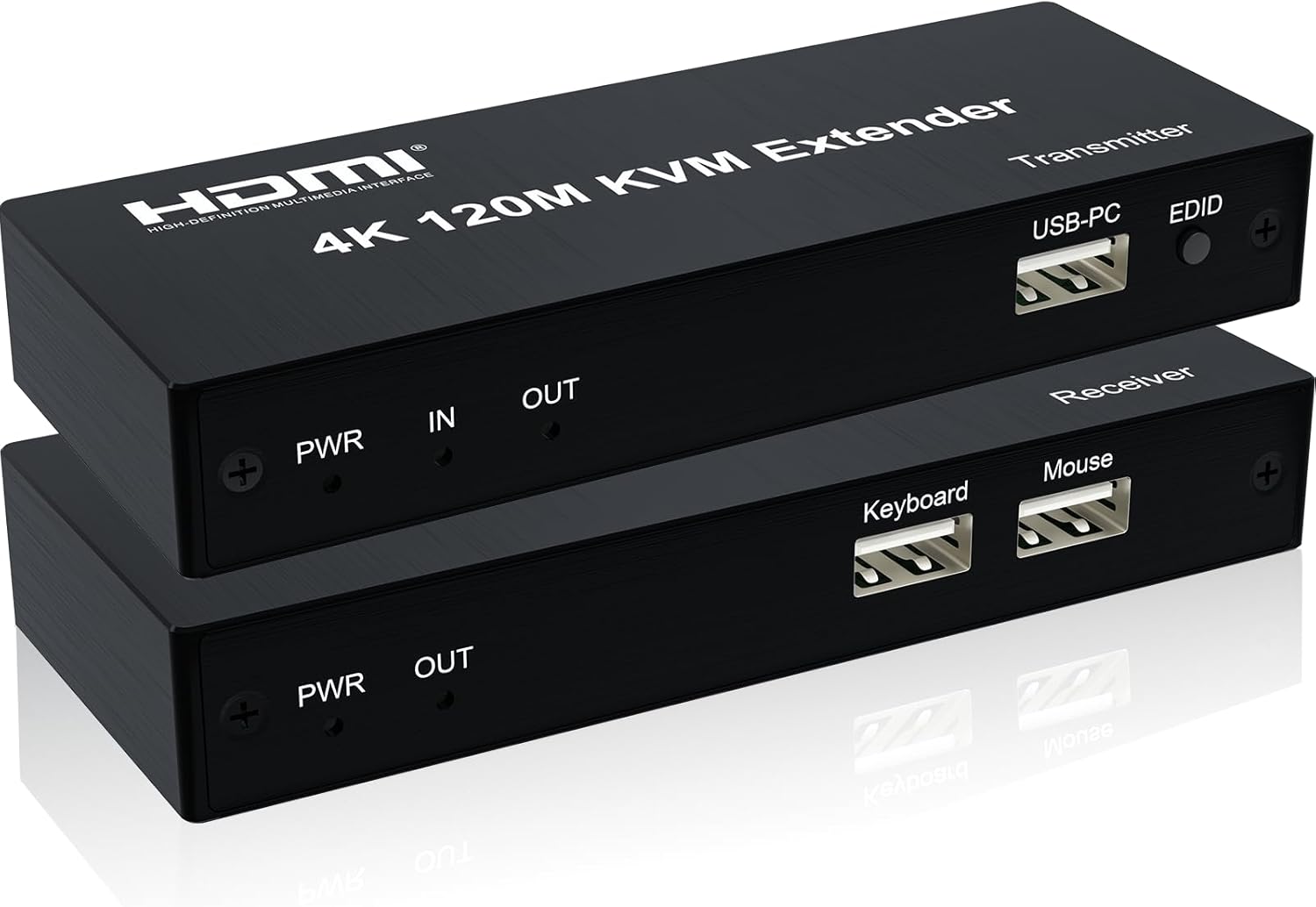 4K@30HZ 394ft/120m Kvm HDMI Extender, HDMI over Ethernet Extender Balancer Adapter, Support 4k@30HZ Input and Output, Bi-Directional IR, Memory Function, Local Out Suitable for Cinema Meeting teaching