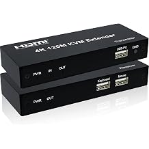 4K@60HZ 196ft/60m HDMI Extender, HDMI over Ethernet Extender Balancer Adapter, Support 4k@60HZ Input and Output 394FT 4K/30HZ