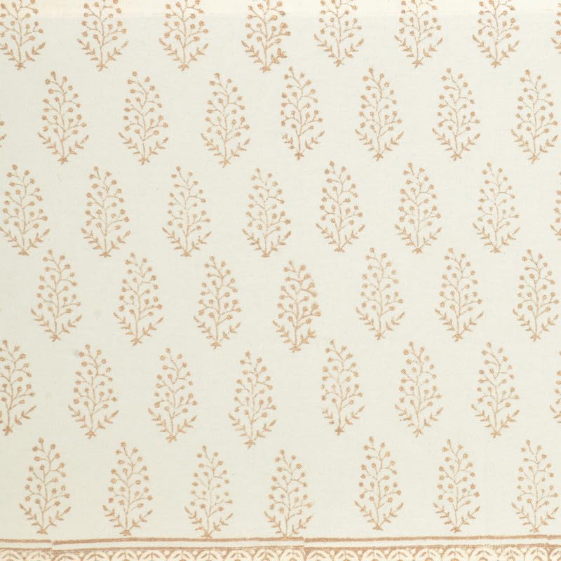 Image of BLOCKS OF INDIA Hand Block Printed Cotton Table Runner for Center /Dining Table(13 x 72 Inches) (Gold Sparkle)