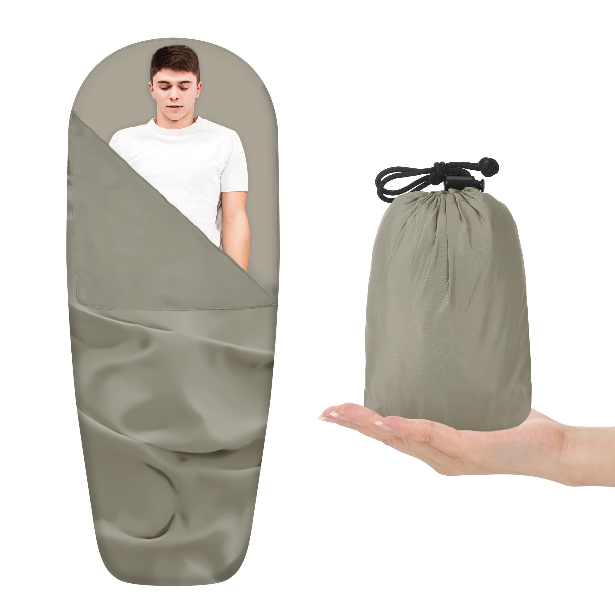 Yimomoyi Httenschlafsack Ultraleicht, 2in1 Kunst-Seidenschlafsack,  210x83cm Dnner Schlafsack Liner, Reisedecke mit Small Pack Size  Innenschlafsack fr Backpacking, Hostels, Htten Camping : Amazon.de: Sport  & Freizeit