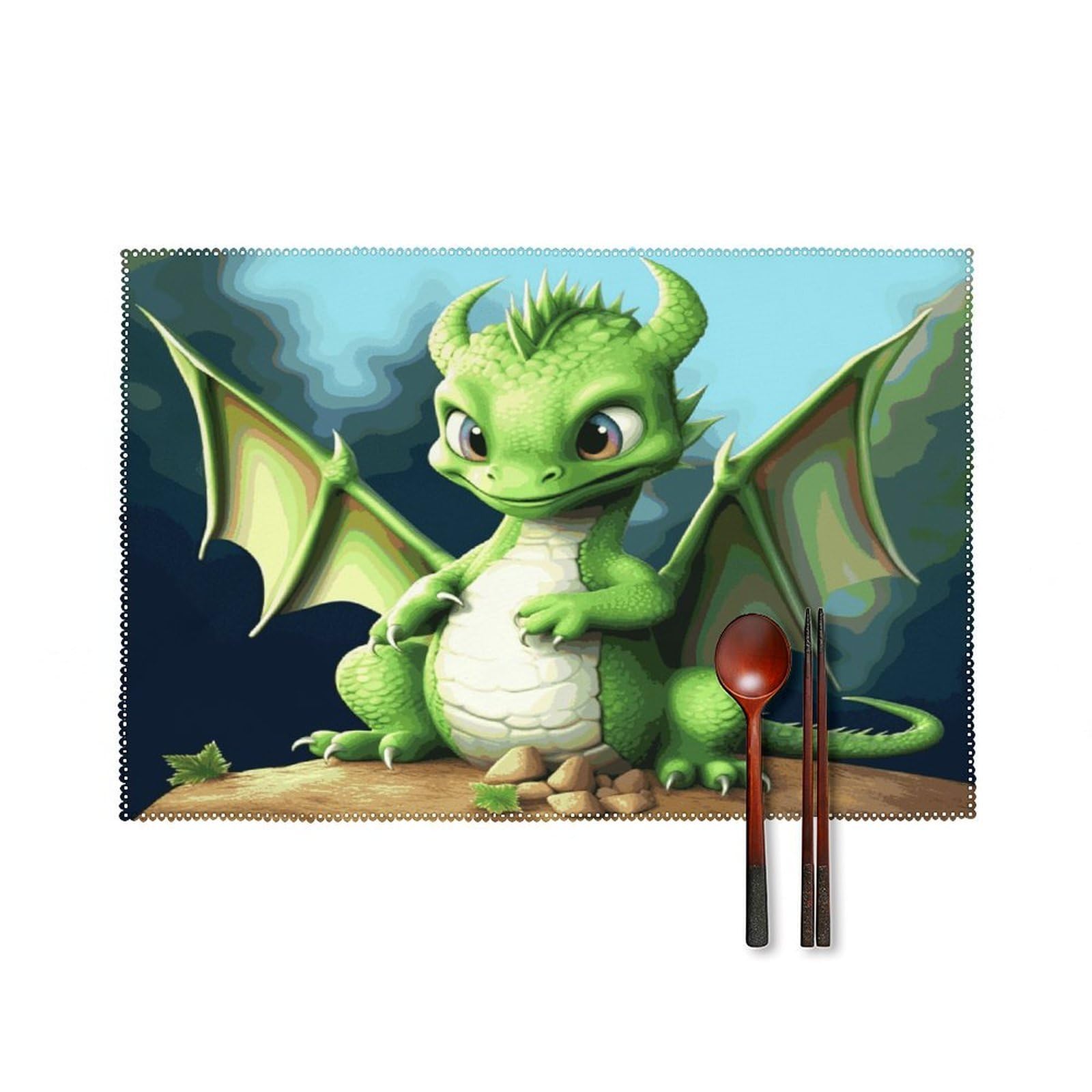 Fodpand Style Dragon Cute Placemats Set Of 4 Place Mats Table Mats