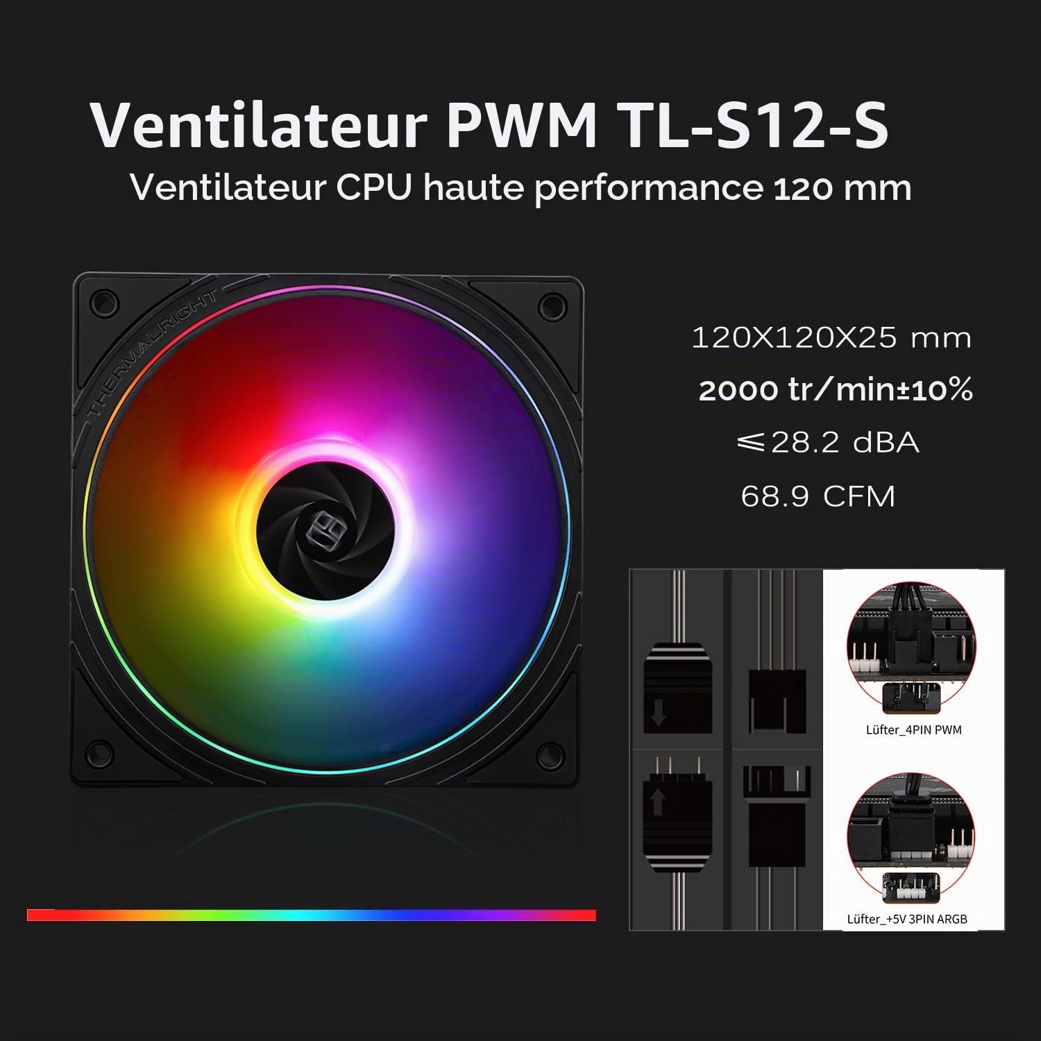 TR-Thermalright Assassin Spirit 120 EVO CPU Kühler-4 Heatpipes, leiser 120mm PWM Lüfter-ARGB, für AMD AM4 AM5,Intel LGA1851/1700/115x/1200,PC Kühler