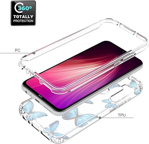 Miniatura 3 de Funda para Redmi Note 8 (20192021) M1908C3JH con protector de pantalla de vidrio templado, cubierta protectora de cuerpo completo transparente de