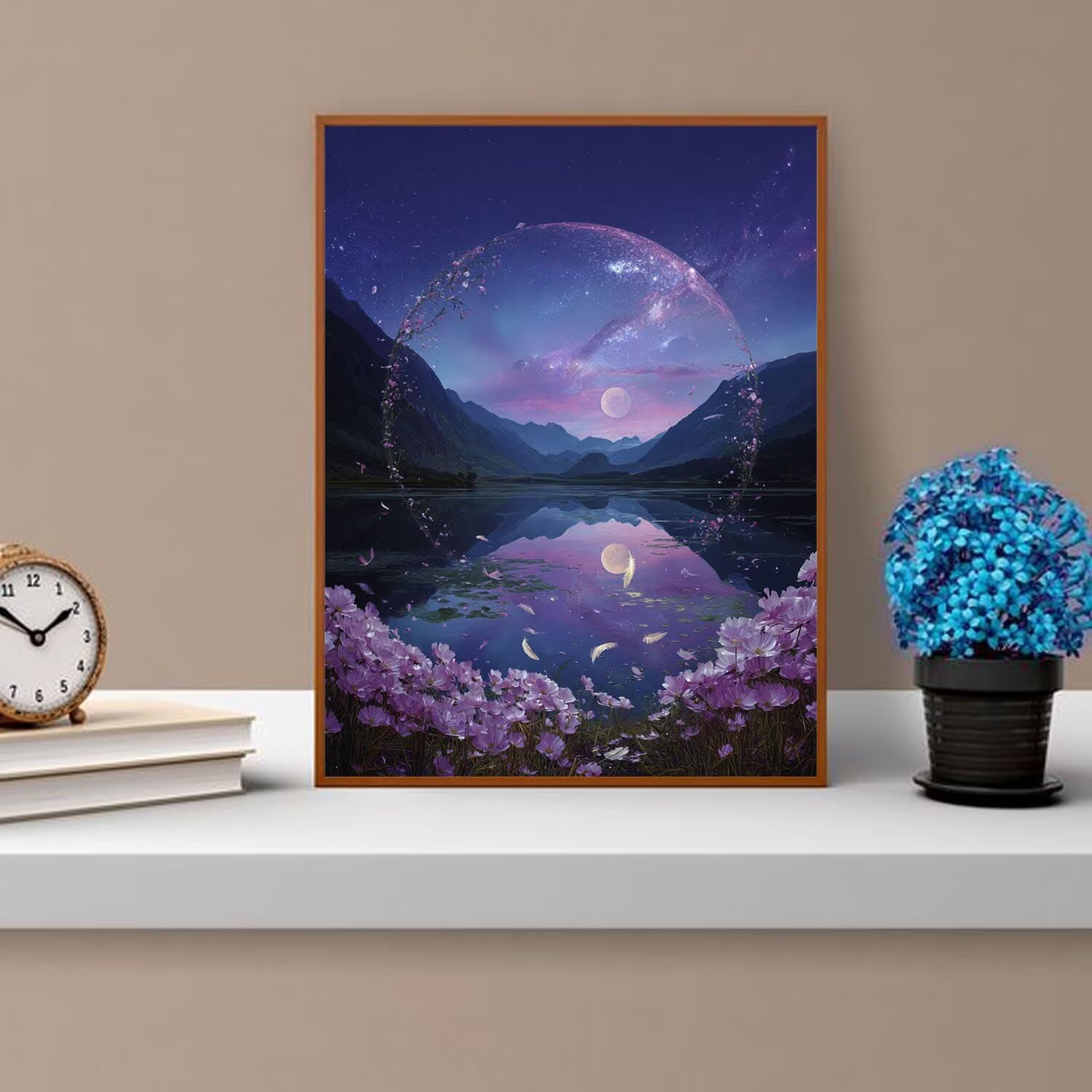 Dipingere con i Numeri Adulti Luna, Violetta Dipingere con i Numeri Bambini DIY Kit, Set Premium con Pennelli, Decorazione Casa & Creativo Regalo di Compleanno, Attività di Tempo libero 90x120cm z-479
