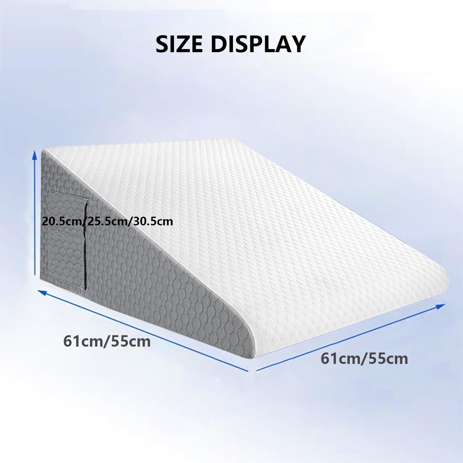 Poduszka Klinowa Ergonomiczna z Pianki Pamięci Kształtu 61x61x30.5 cm Biała