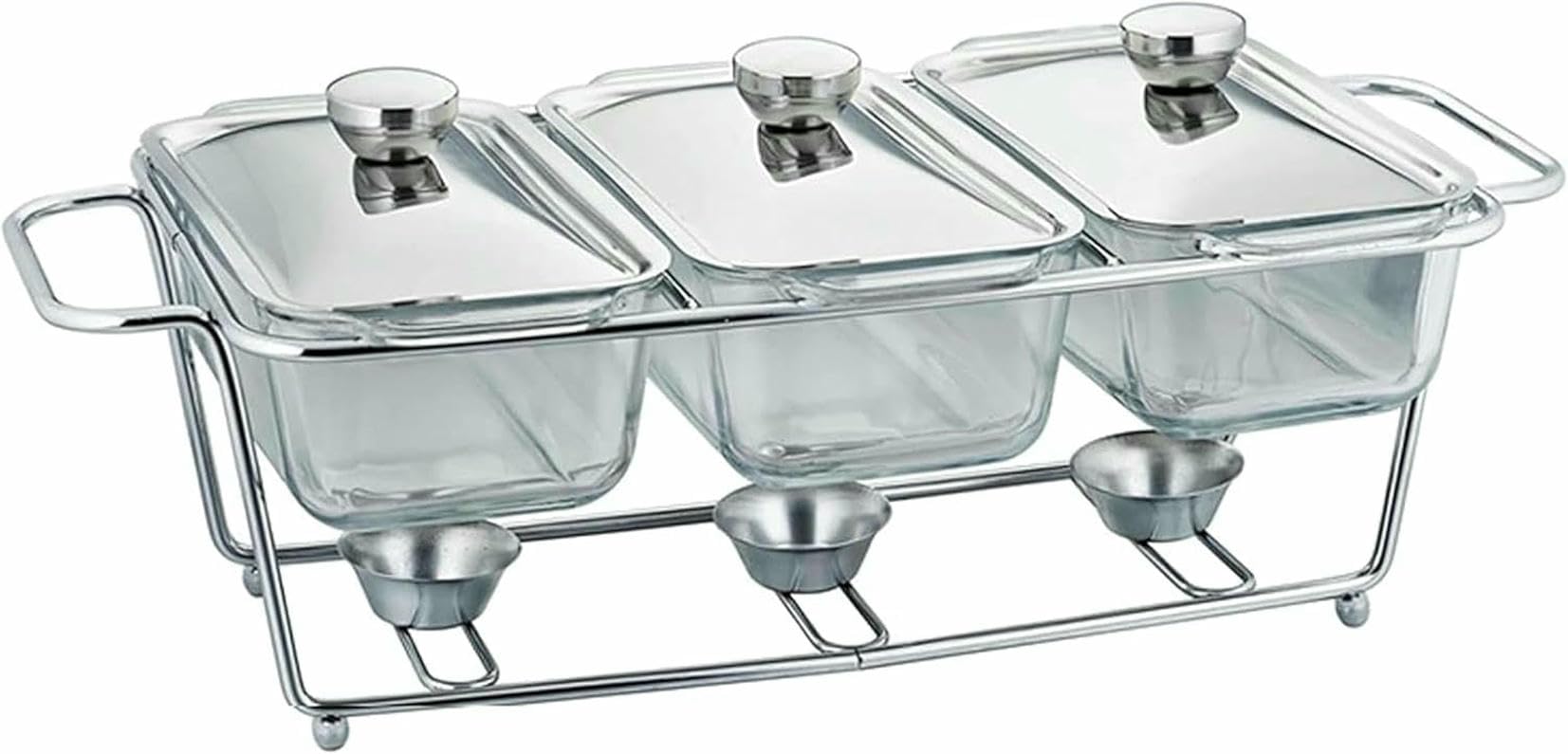 Set di Buffet in Acciaio Inossidabile in Acciaio Inossidabile Rettangolare per Matrimoni, Feste, Banchetti, Ristoratori ~/