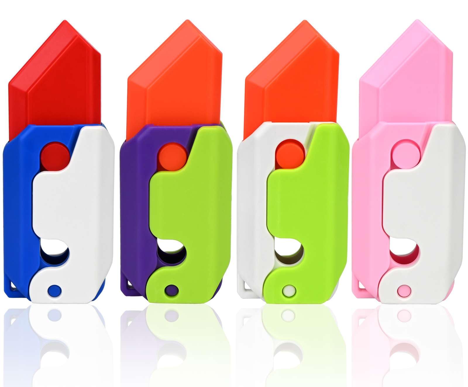 Fidget Toy 3D Printed Gravity Carrot Knife, Sensory Gifts for Adults Kids, Anxiety Stress Relief for ADHD Autism (4pcs)