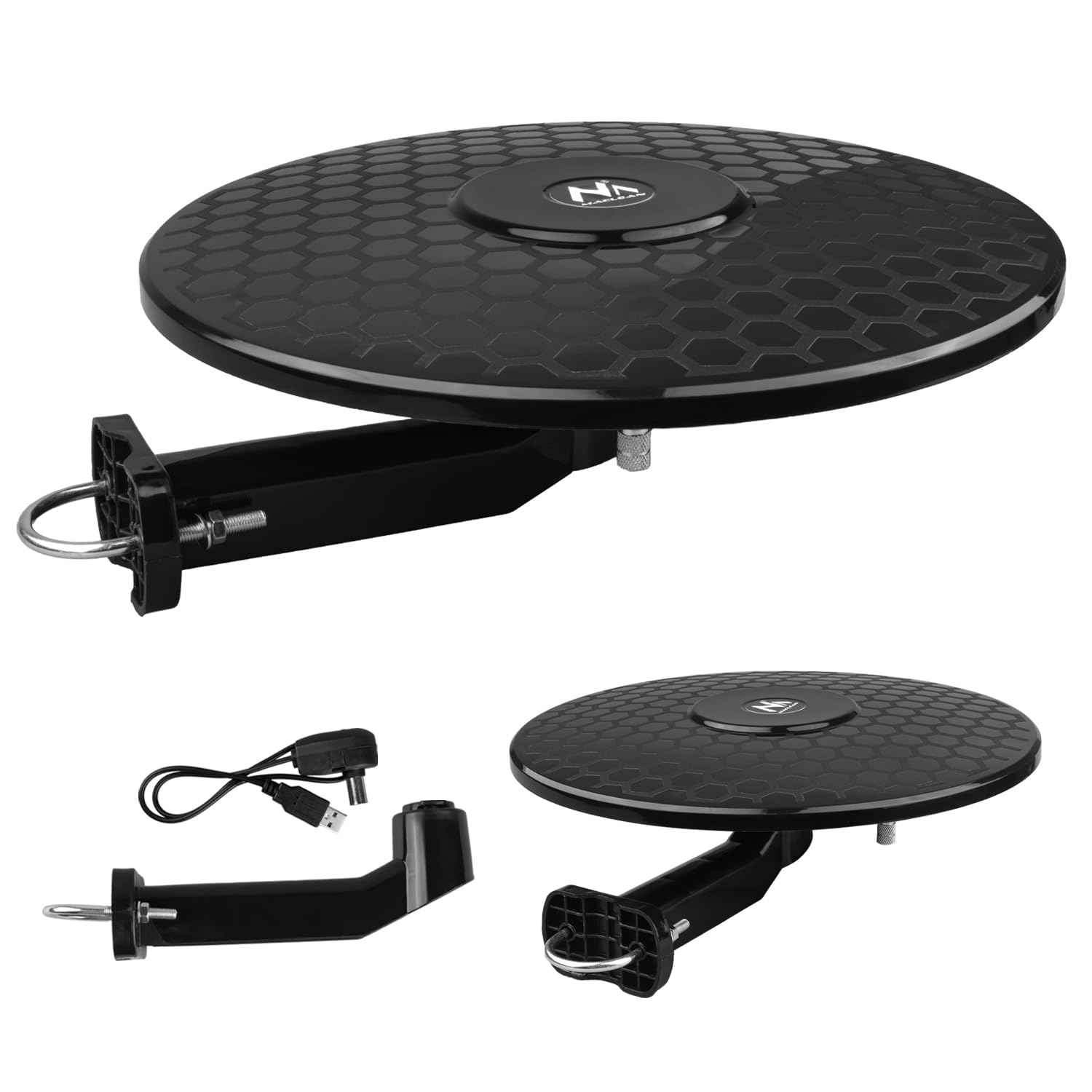Antenne TV Active DVB-T2 HEVC Maclean MCTV-102/3/4 | Filtre LTE omnidirectionnel Amplificateur 360 degrés Compact Mobile Noir MCTV-102, Standard, USB 5 V 30 mA D