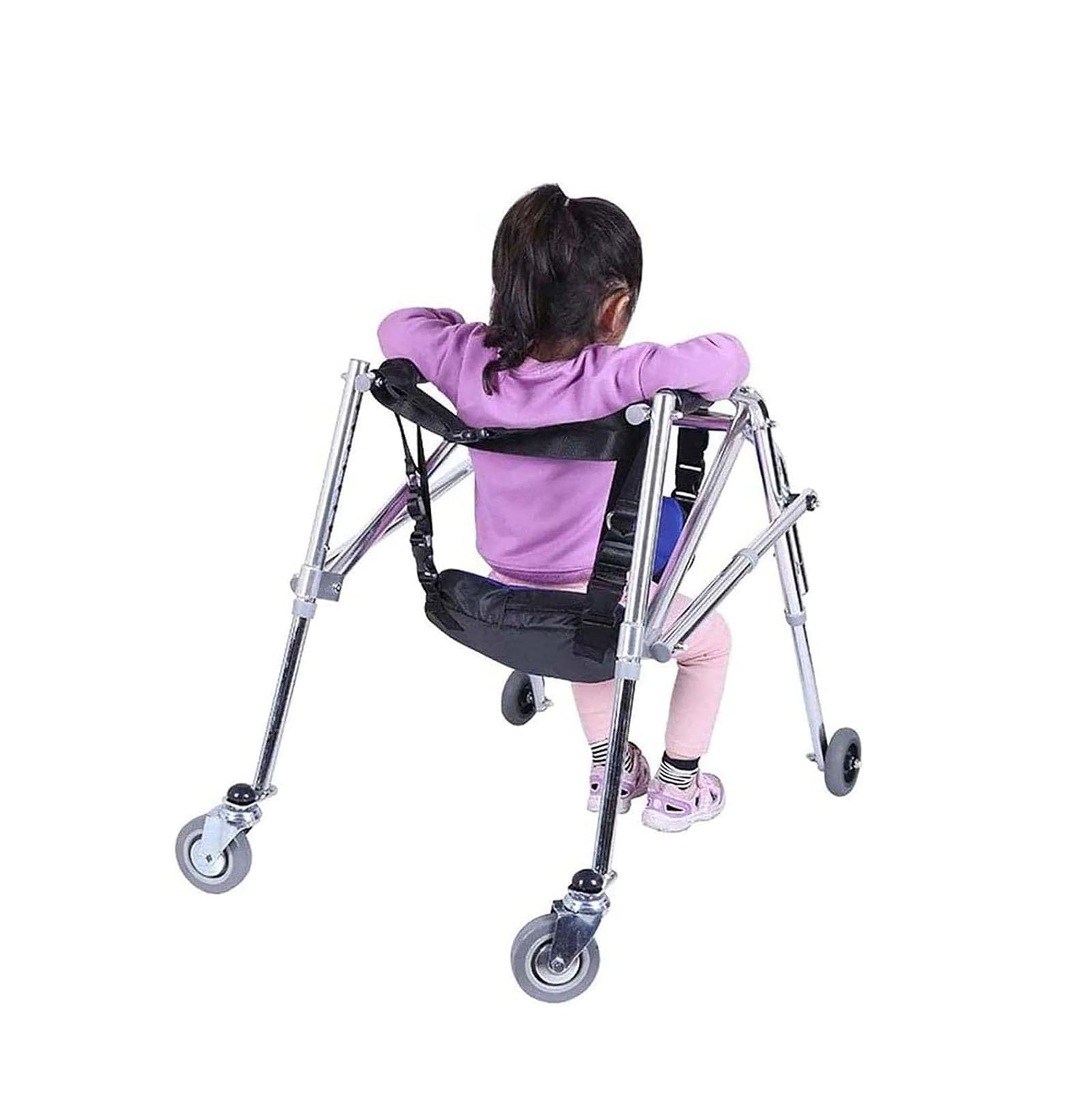 Andador ligero con asiento para rehabilitación de extremidades inferiores y soporte de movilidad infantil