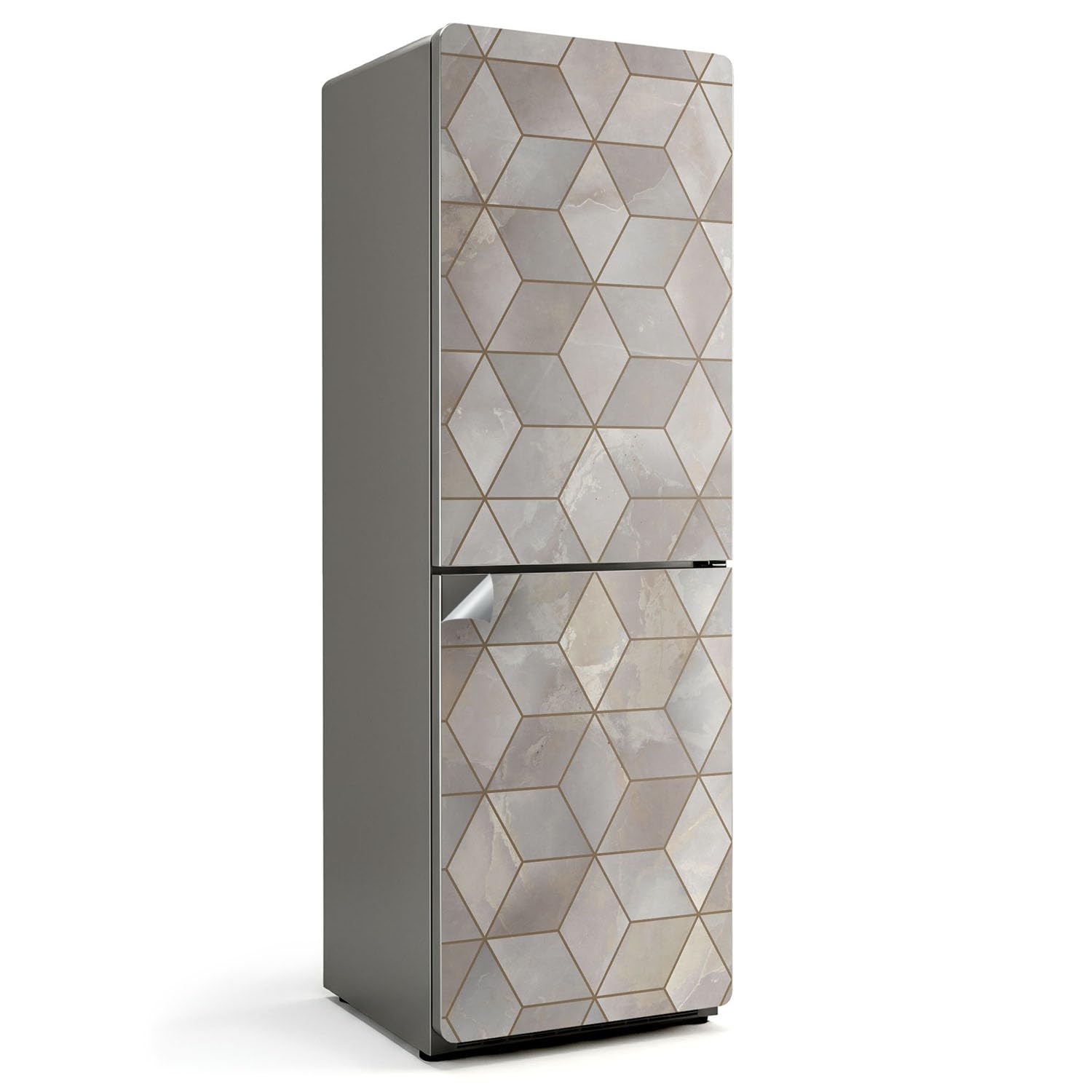 Vinilo Nevera 60x180 cm Adhesivo Decorativo Patrón Diamantes para Cocina Impermeable