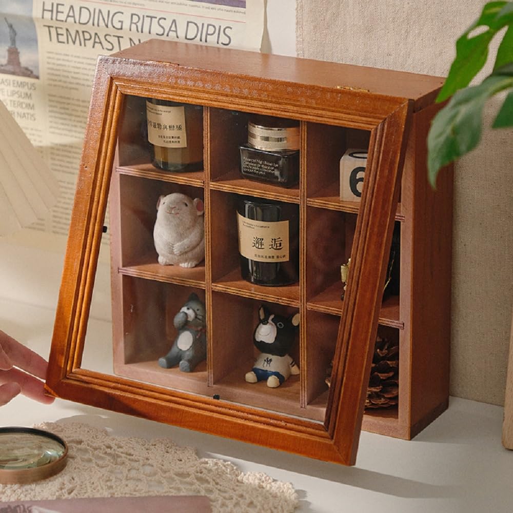 Amazon｜koundeneko コレクションボックス 木製 9仕切り ジュエリー