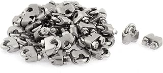Aexit M3 Stainless Steel Wire Rope Clamp Clip Silver Tone 50pcs (3addf702f9d2f35aec2337092a27b84d)