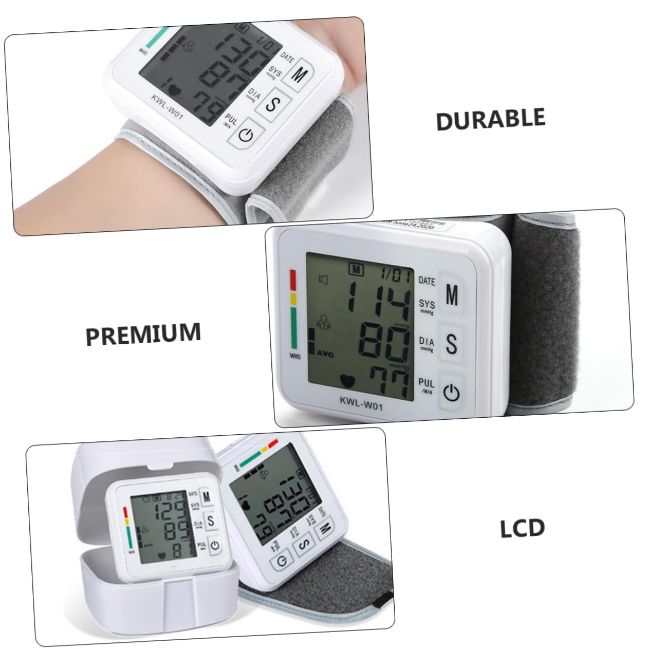 FRCOLOR 2sets Misuratore Di Elettronico Da Polso Con Voce Inglese Digitale Compatto Per Uso Domestico Display Lcd e Facile Lettura Classificazione Salute Inclusa