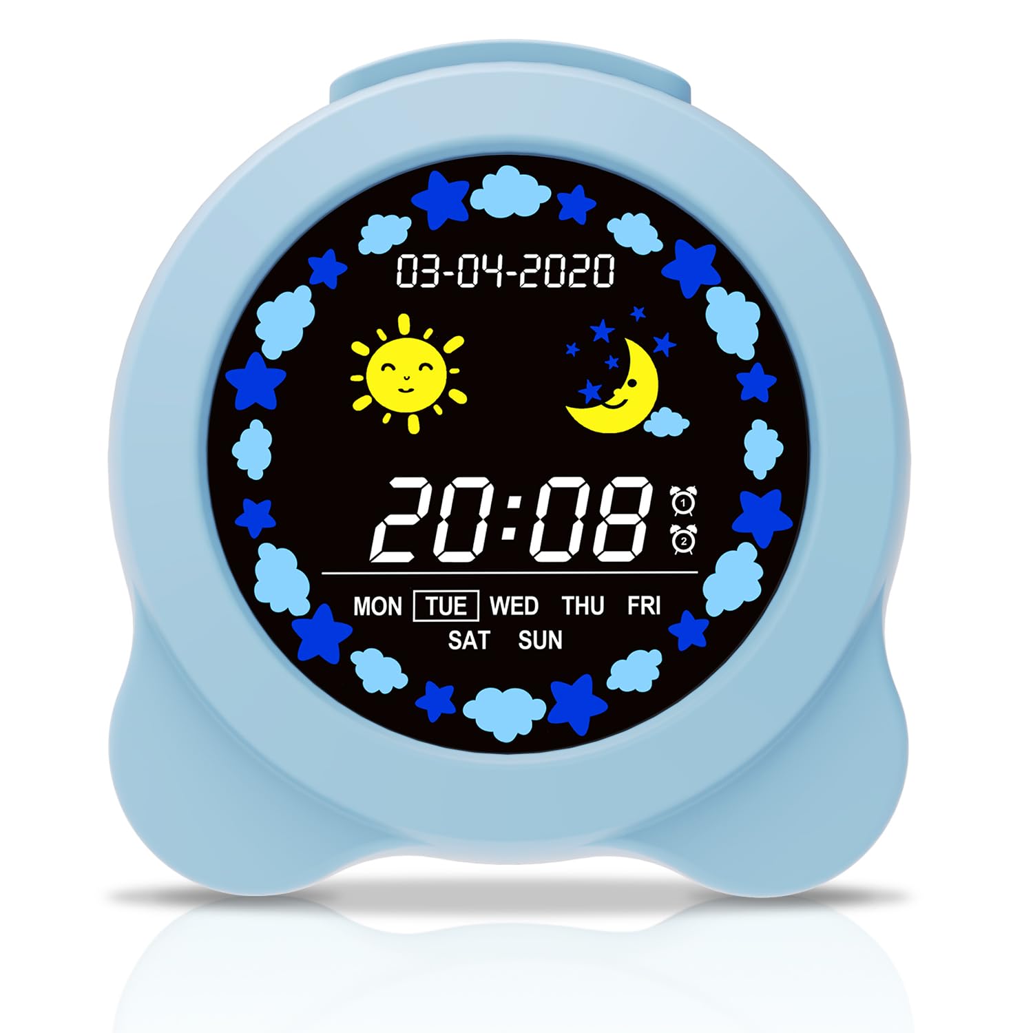 Réveil pour Enfants, Horloge Digitale avec Modes Jour/Nuit Écran LCD