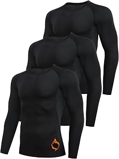 3 Pack Men's Thermal Compression Shirts Long Sleeve Warm Underwear