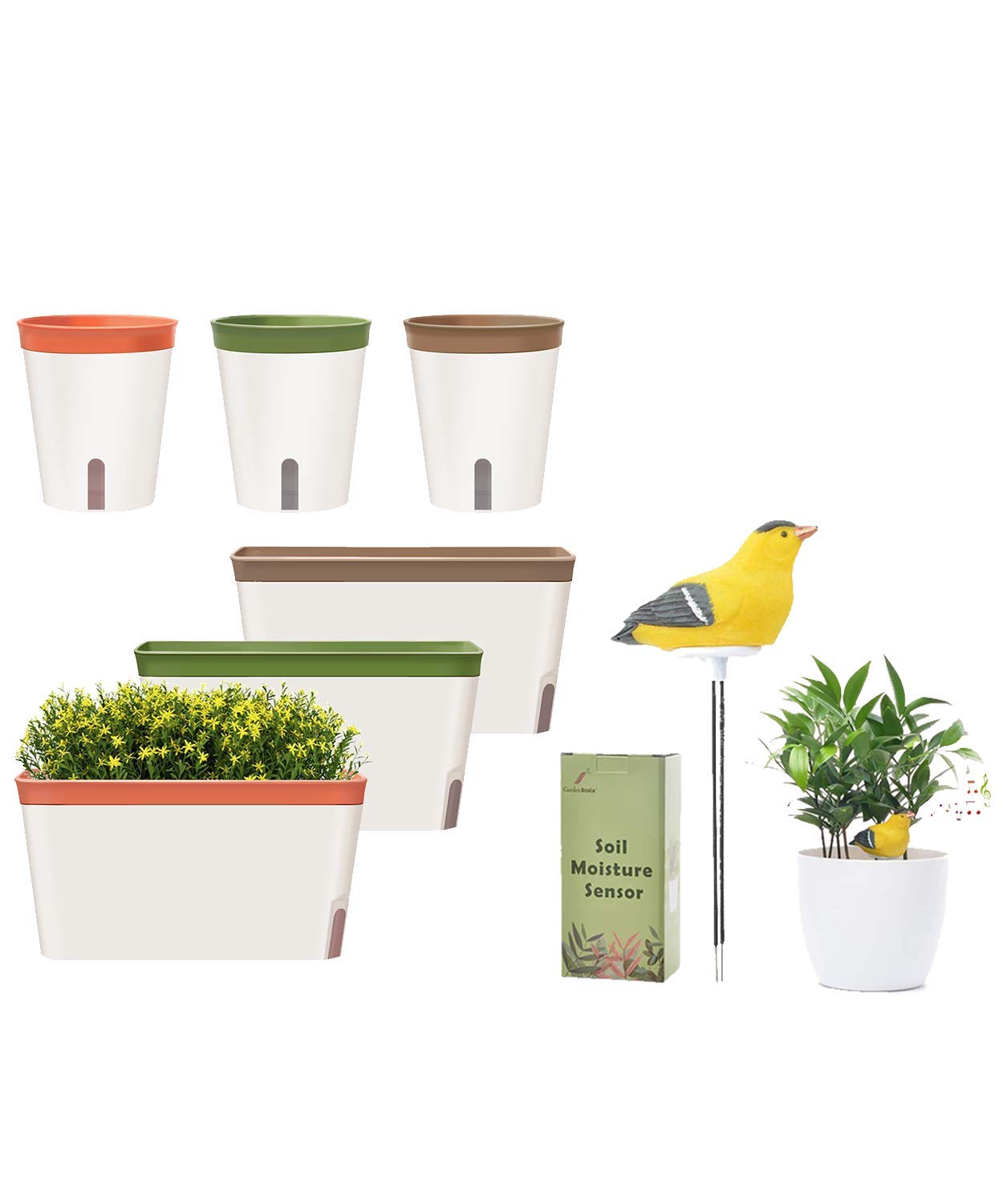 Buy GardenBasix Self Watering Pots Window Box & Soil Moisture Meter